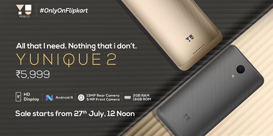 India Desire : Buy Micromax Yu Yunique 2 Champagne 16 GB, 2 GB RAM At Rs 4999 From Flipkart [Regular Price Rs 5999]